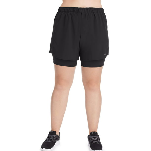Champion Womens Plus-Size Woven 2 in 1 Short 